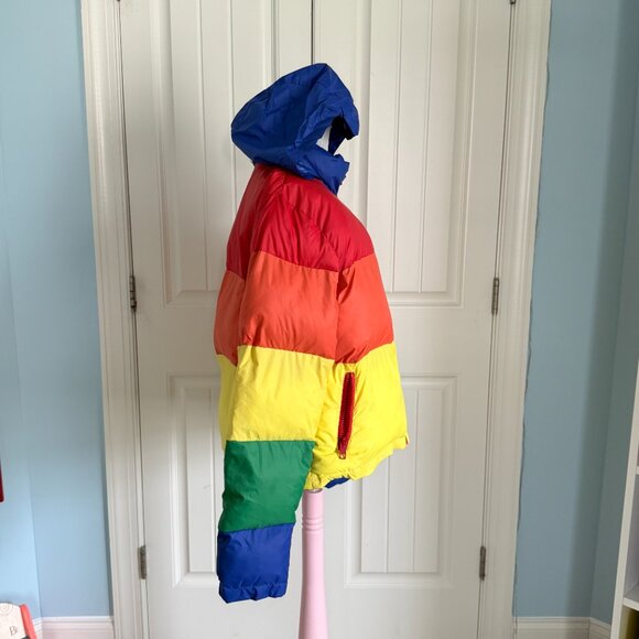 dELiA*s Bright Rainbow Puffer Coat with Roll Up Hood - Picture 8 of 13